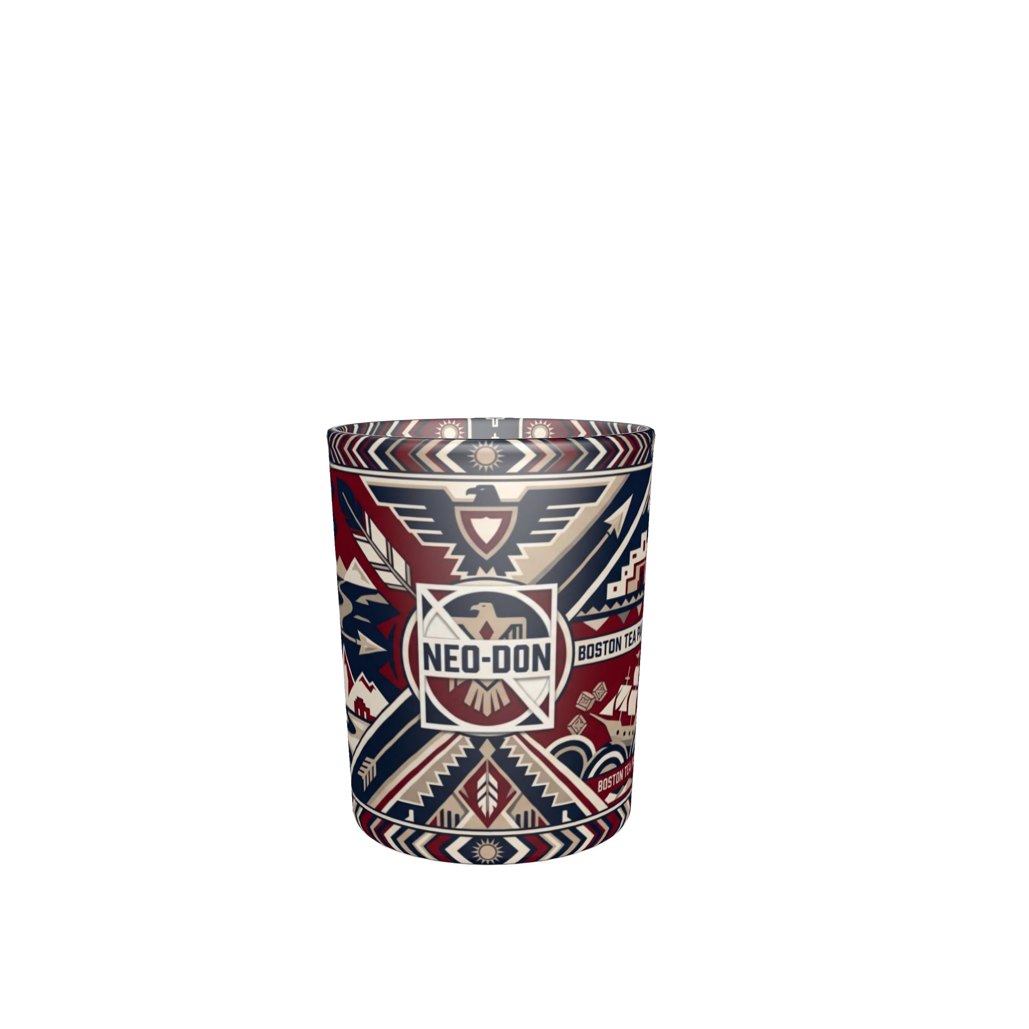 'Merca' Round Shot Glasses (Set of 6) - Massachusetts