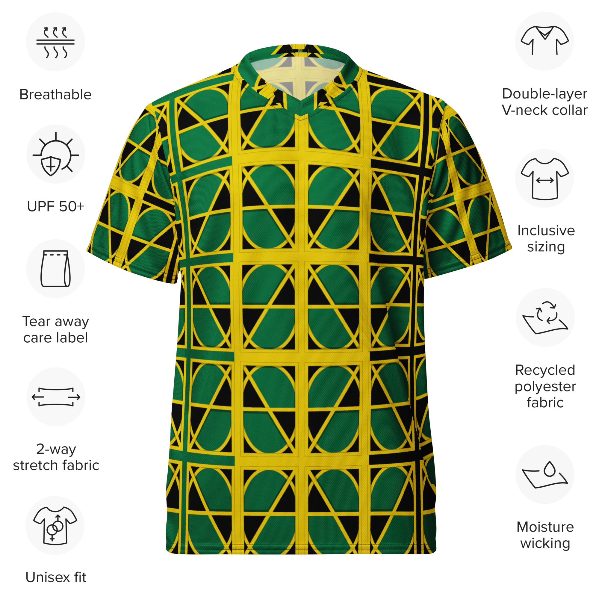 'Jam' Recycled unisex sports jersey - Gridlock