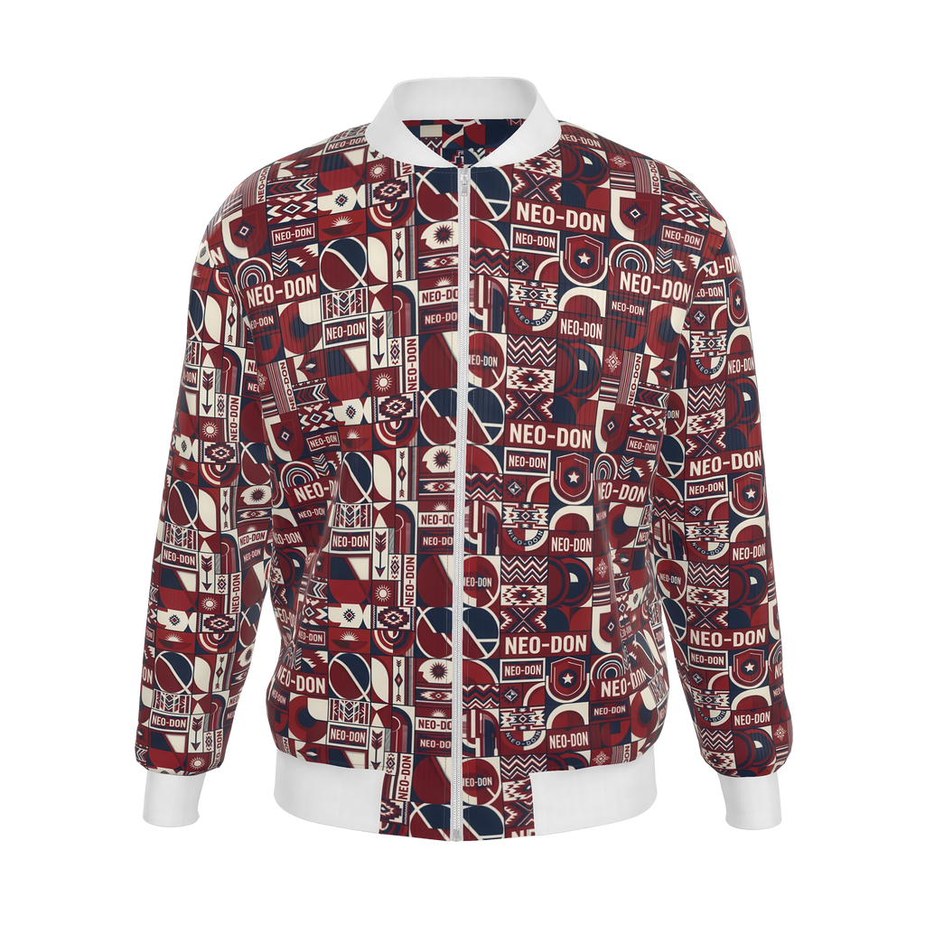 'Merca' Mens Reversible Silk Bomber Jacket - Lift up / Deep