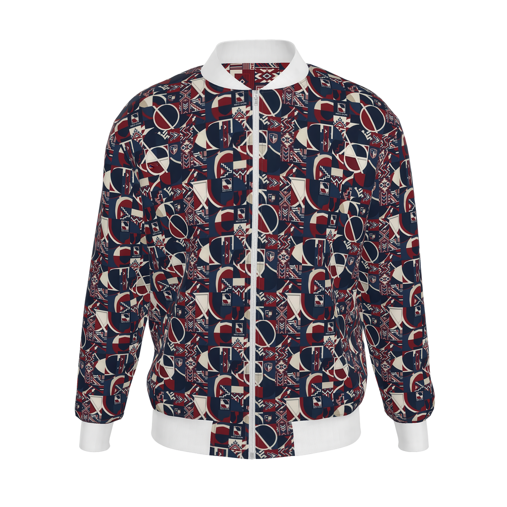 'Merca' Mens Reversible Silk Bomber Jacket - Lift up / Deep