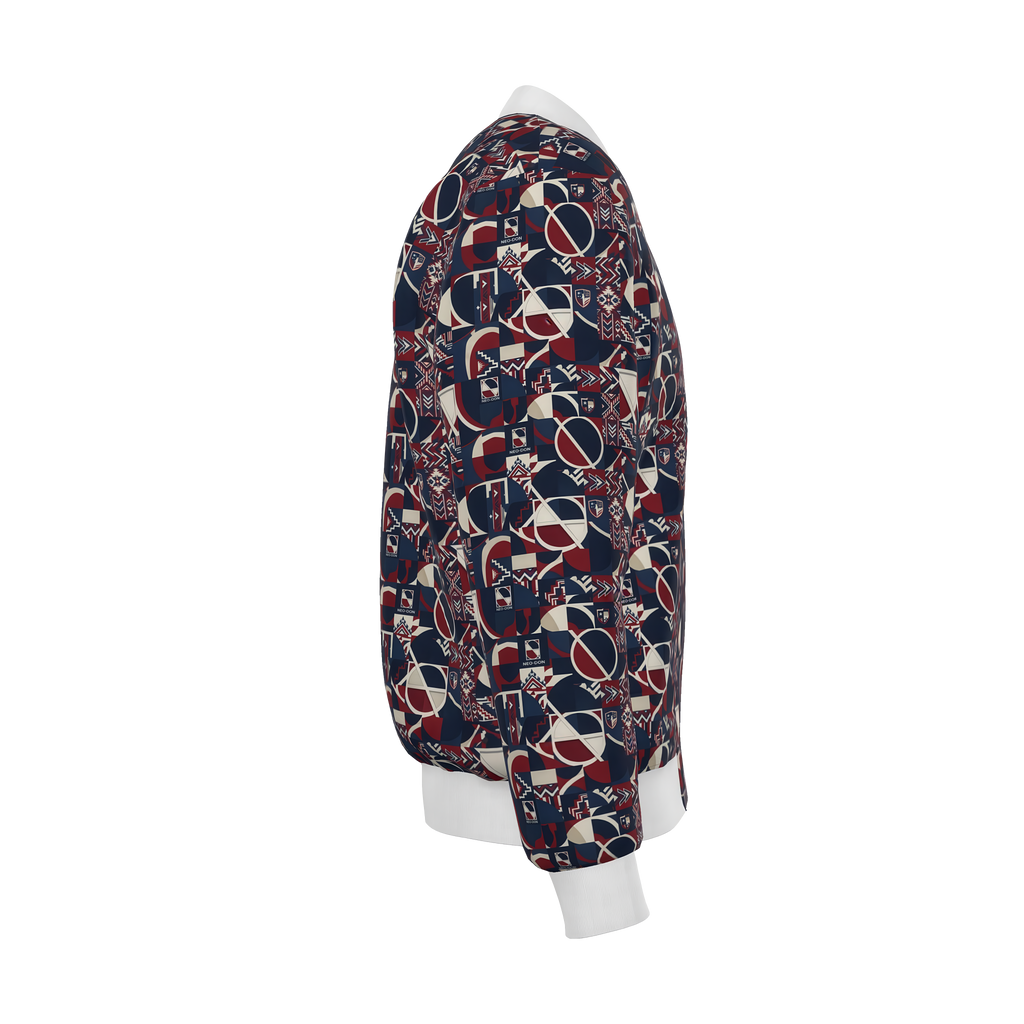 'Merca' Mens Reversible Silk Bomber Jacket - Lift up / Deep