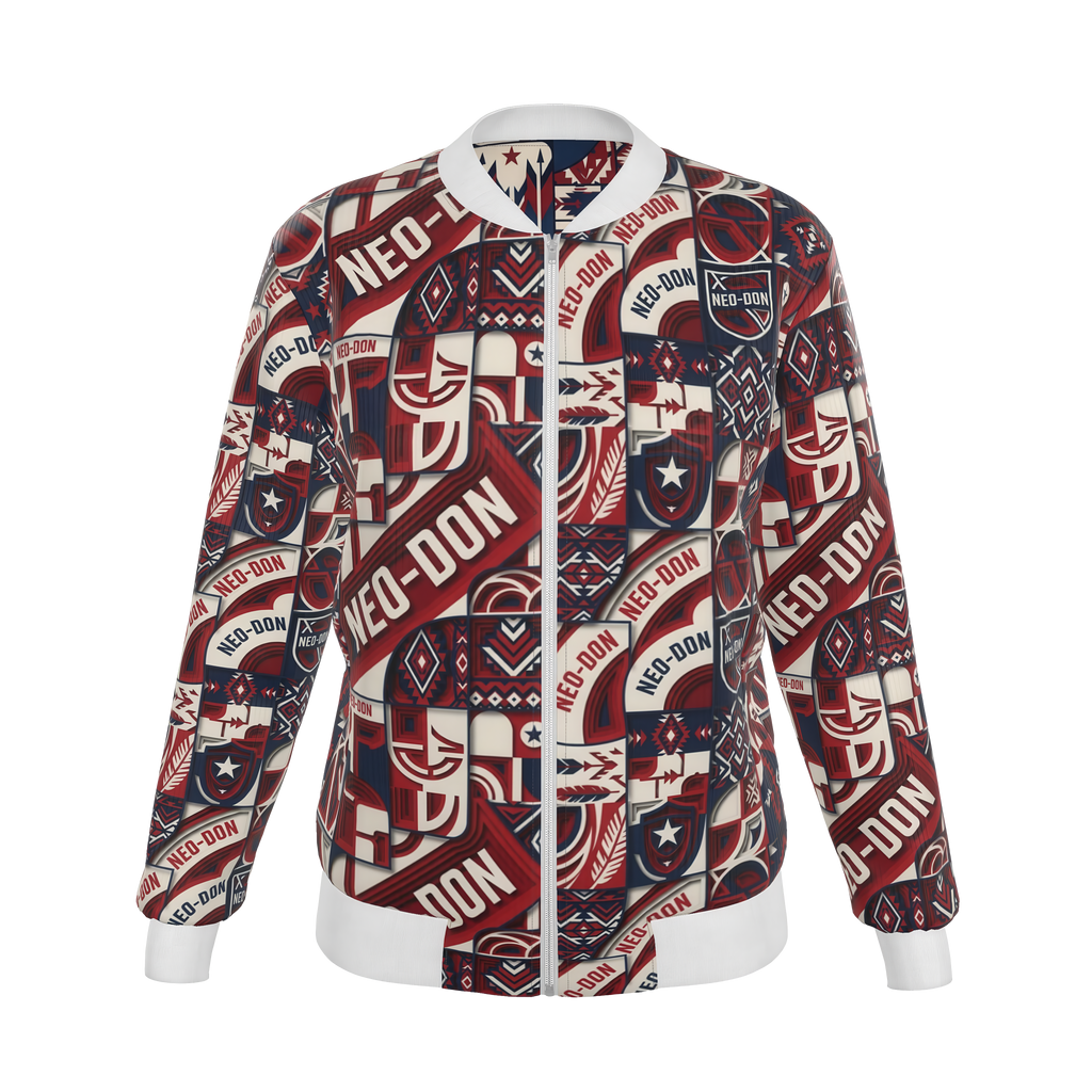 'Merca' Women's Reversible Silk Bomber Jacket - Wreck/Blast