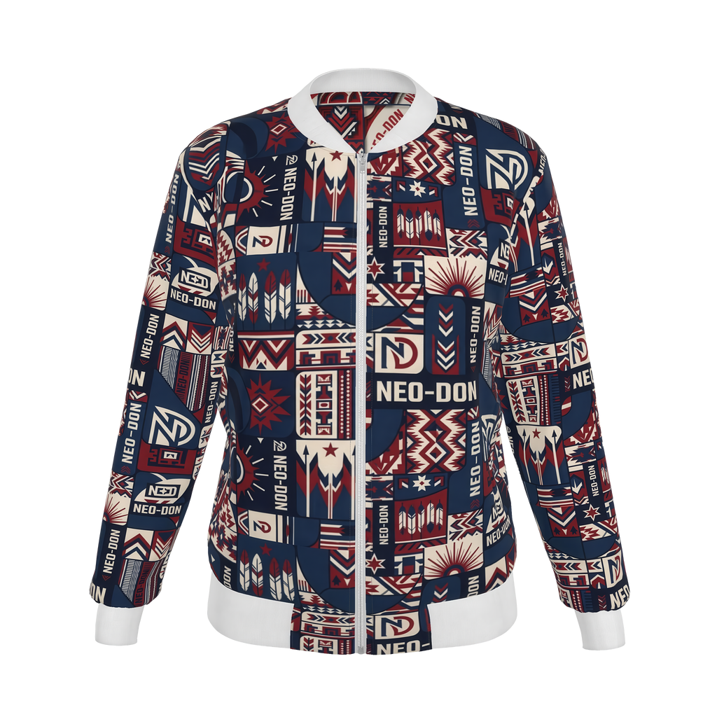 'Merca' Women's Reversible Silk Bomber Jacket - Wreck/Blast