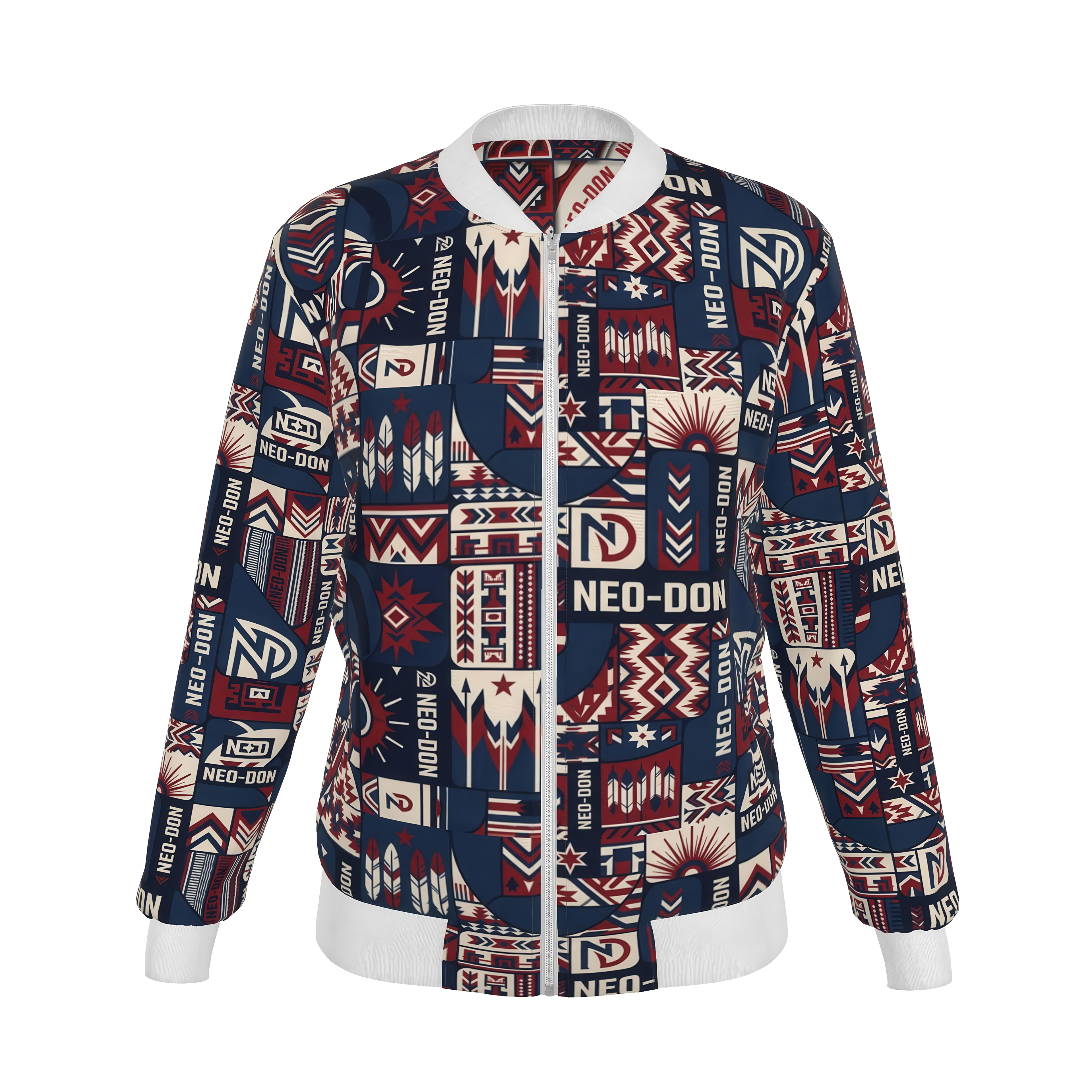'Merca' Women's Reversible Silk Bomber Jacket - Wreck/Blast