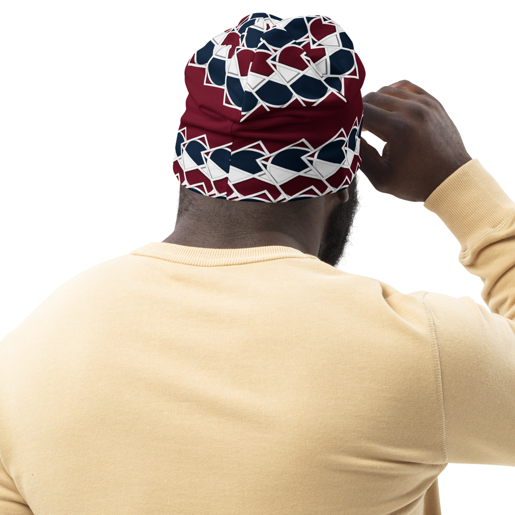 Neo-Don 'Merca' All-Over Print Beanie - 7 - Red