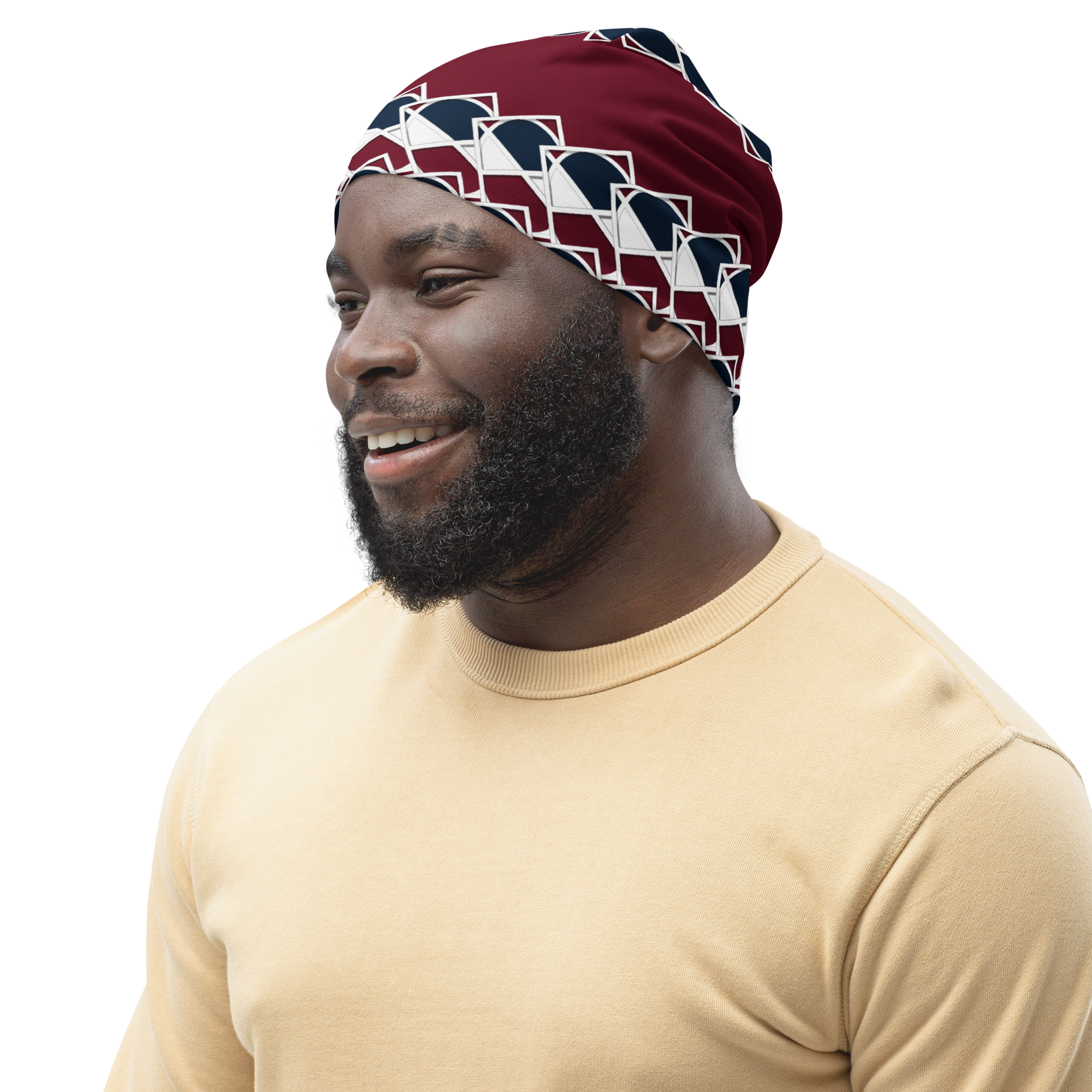Neo-Don 'Merca' All-Over Print Beanie - 7 - Red