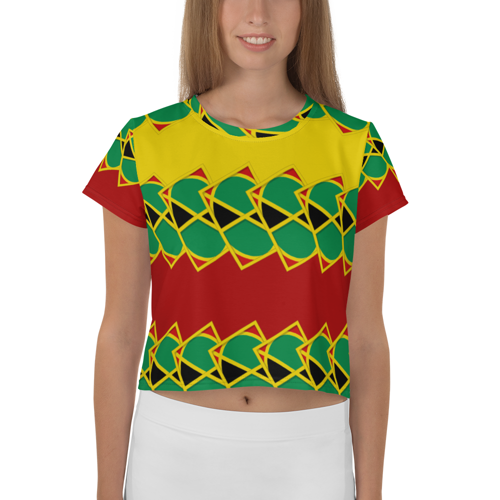 Neo-Don 'JamRas' Crop Tee - 5 - Yellow/Red - R.S.