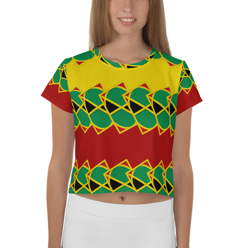 Neo-Don 'JamRas' Crop Tee - 5 - Yellow/Red - R.S.