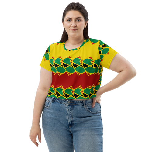 Neo-Don 'JamRas' Crop Tee - 5 - Yellow/Red - Y.S.