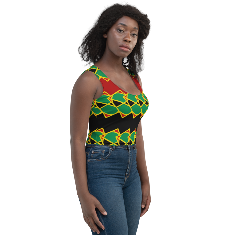 Neo-Don 'JamRas' Crop Top-Slvless - 7 - Red/Black