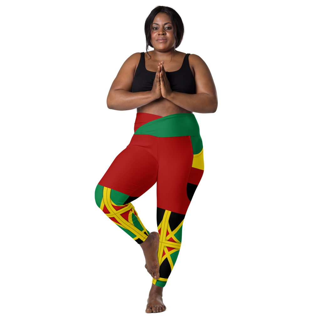 Neo-Don 'JamRas' Crossover leggings with pockets - Red - GYR