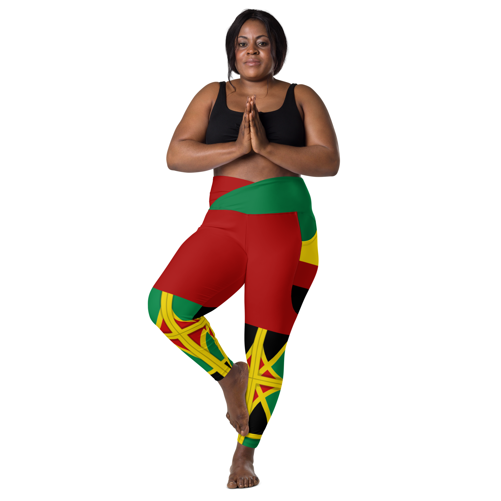 Neo-Don 'JamRas' Crossover leggings with pockets - Red - GYR
