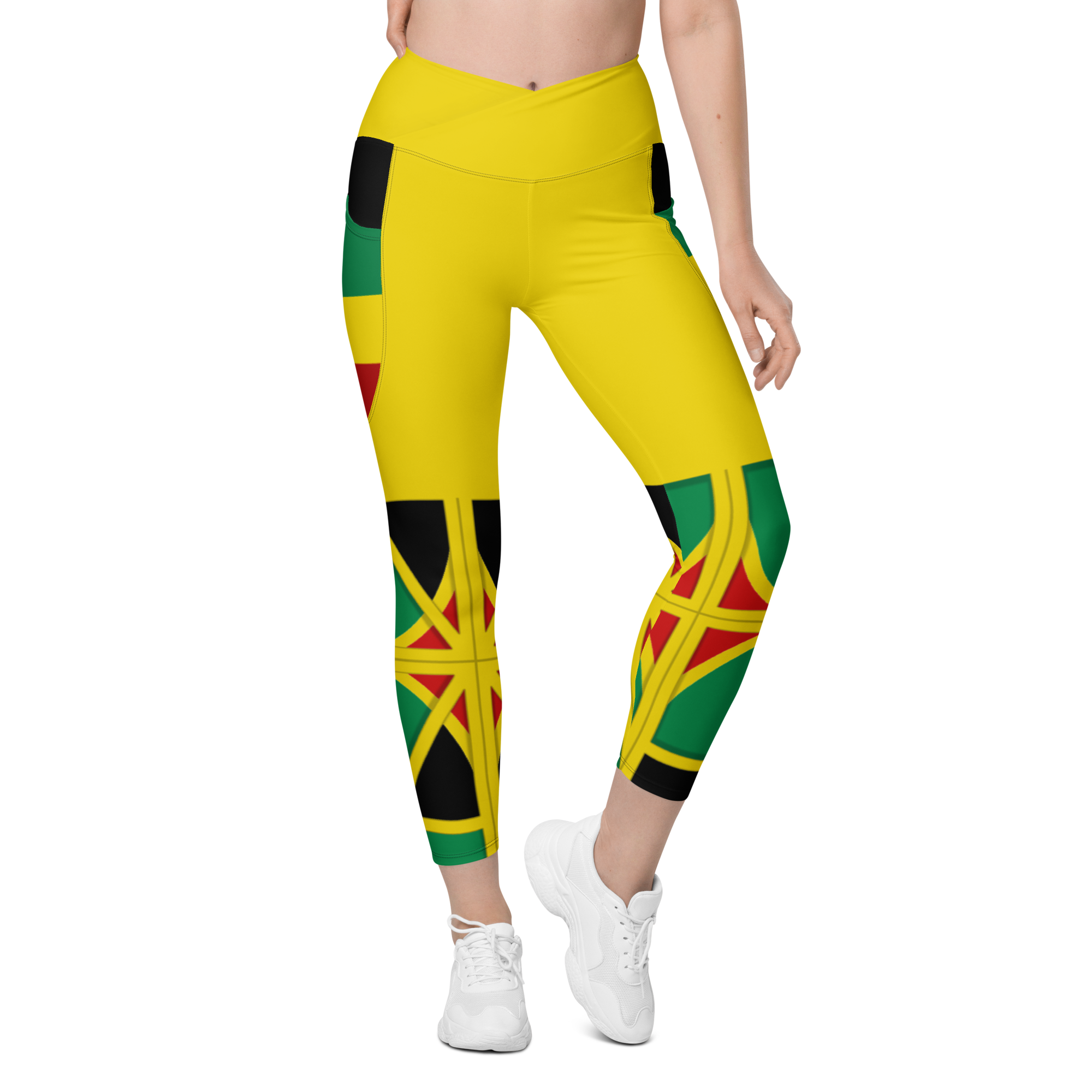 Neo-Don 'JamRas' Crossover leggings with pockets - Yellow