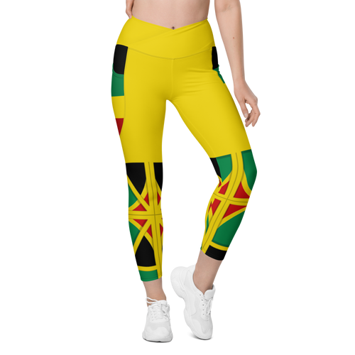 Neo-Don 'JamRas' Crossover leggings with pockets - Yellow