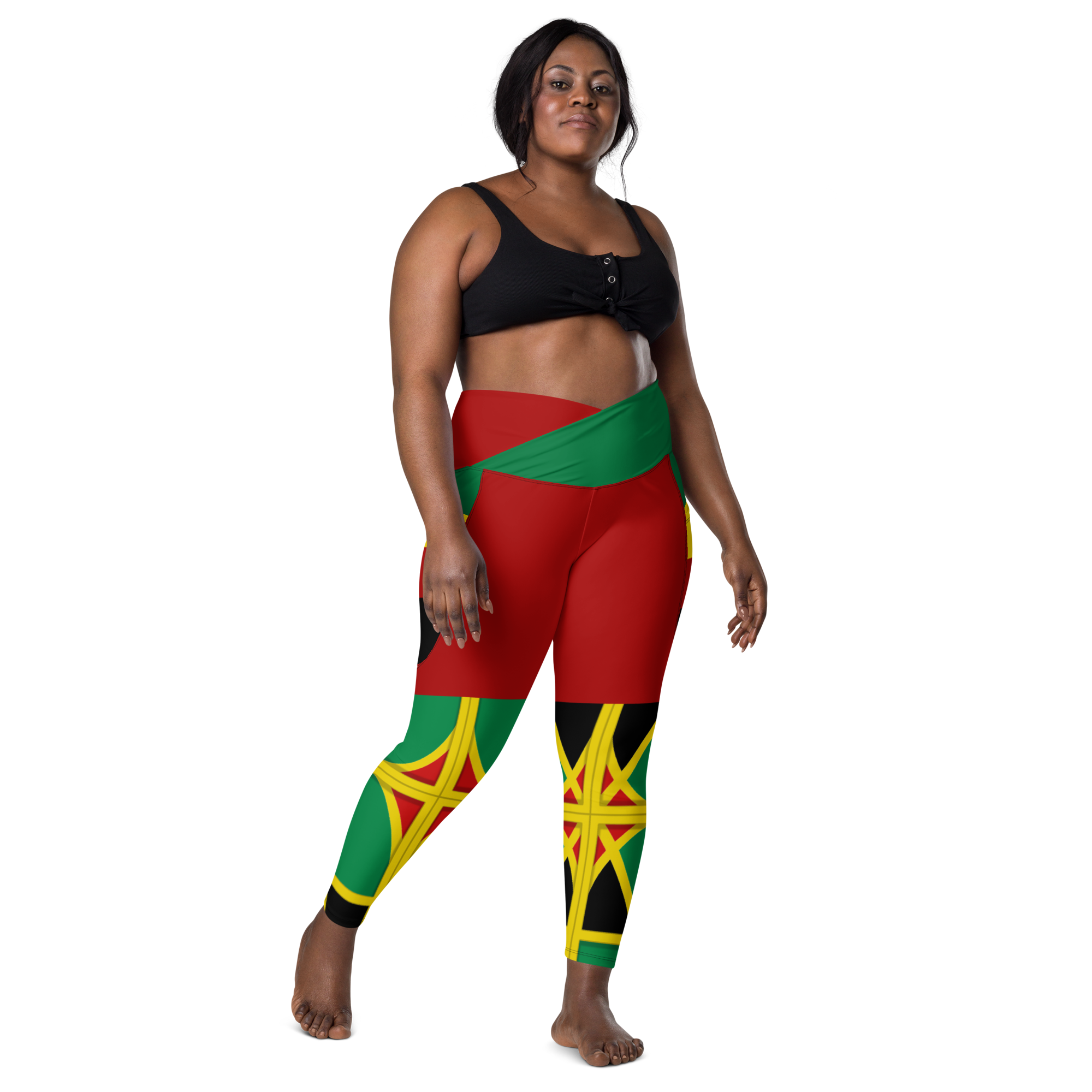 Neo-Don 'JamRas' Crossover leggings with pockets - Red - GYR