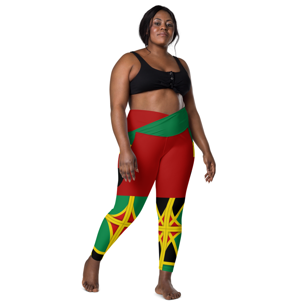 Neo-Don 'JamRas' Crossover leggings with pockets - Red - GYR