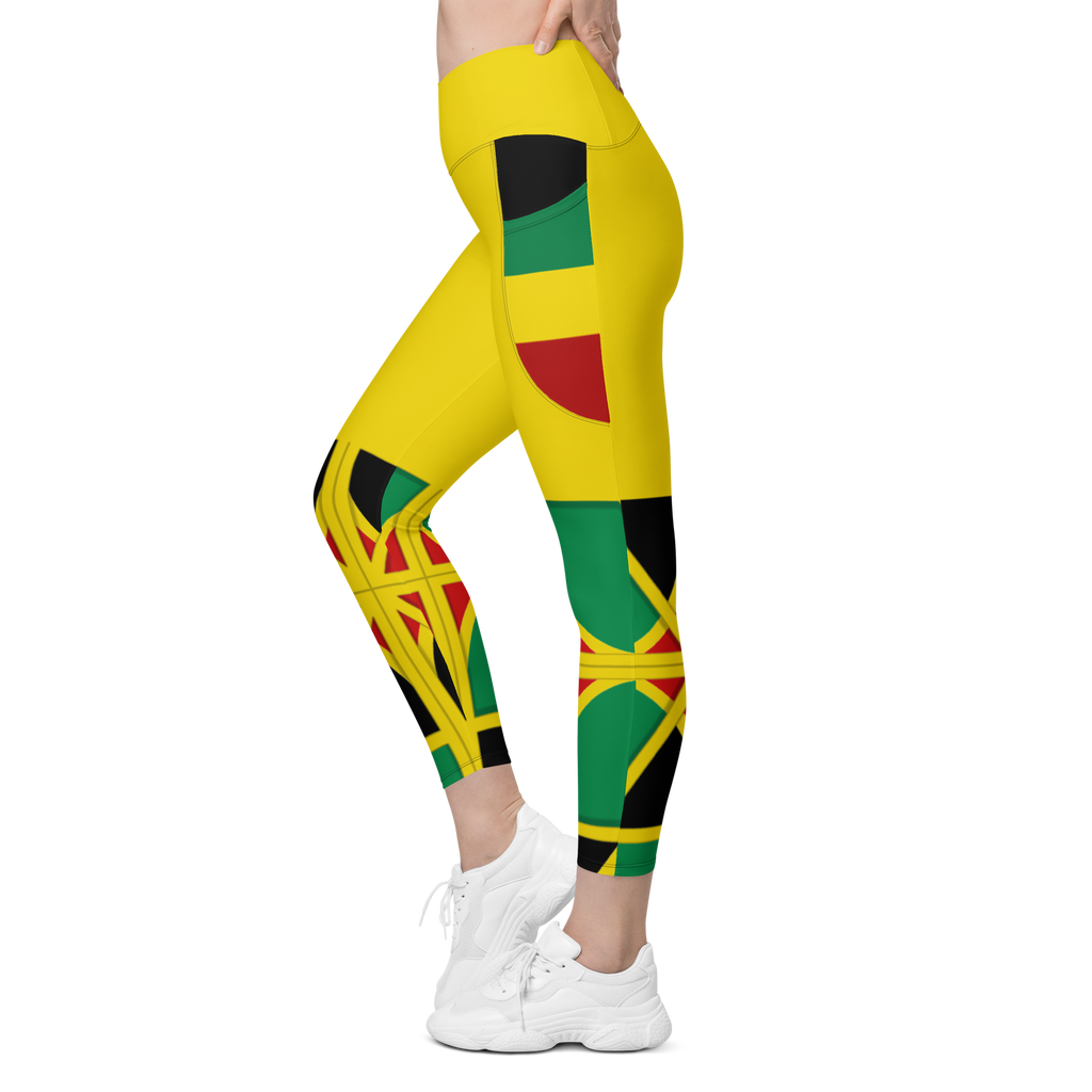 Neo-Don 'JamRas' Crossover leggings with pockets - Yellow
