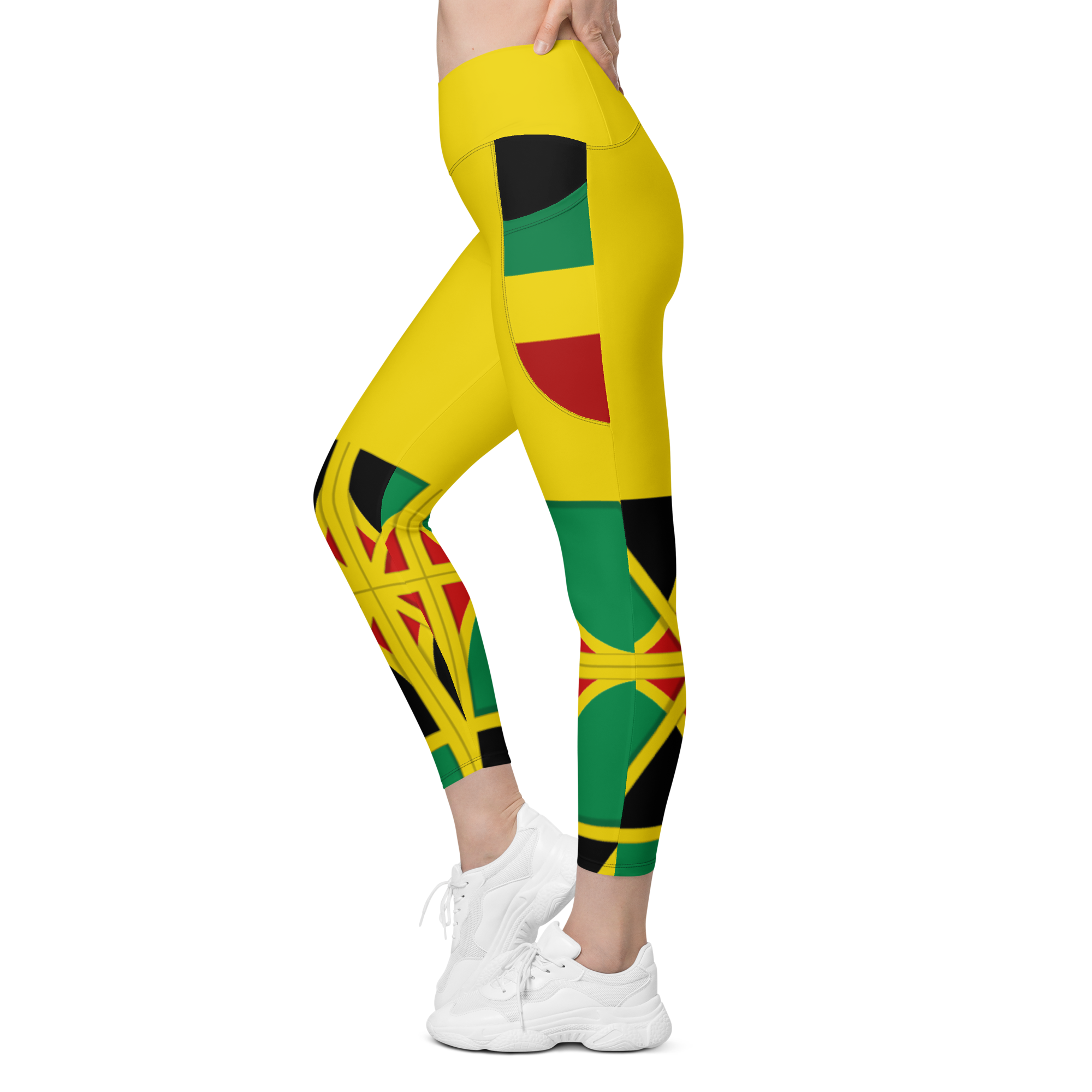 Neo-Don 'JamRas' Crossover leggings with pockets - Yellow