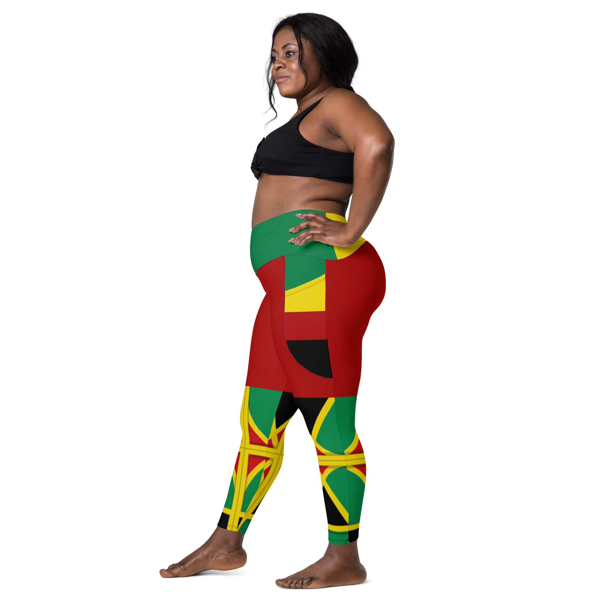 Neo-Don 'JamRas' Crossover leggings with pockets - Red - GYR