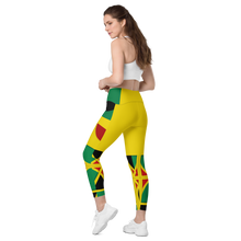 Load image into Gallery viewer, Neo-Don &#39;JamRas&#39; Crossover leggings with pockets - Yellow - GYR