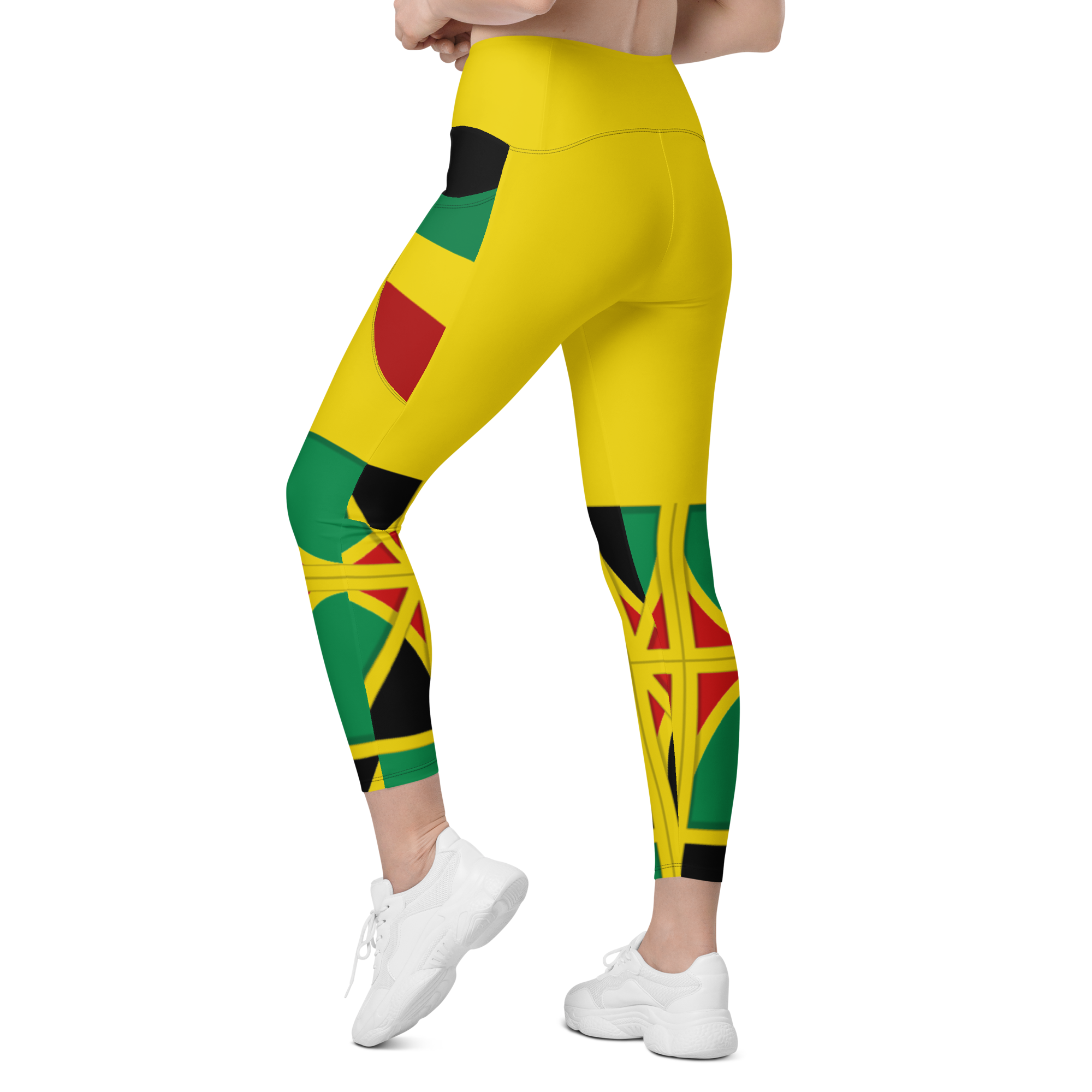 Neo-Don 'JamRas' Crossover leggings with pockets - Yellow