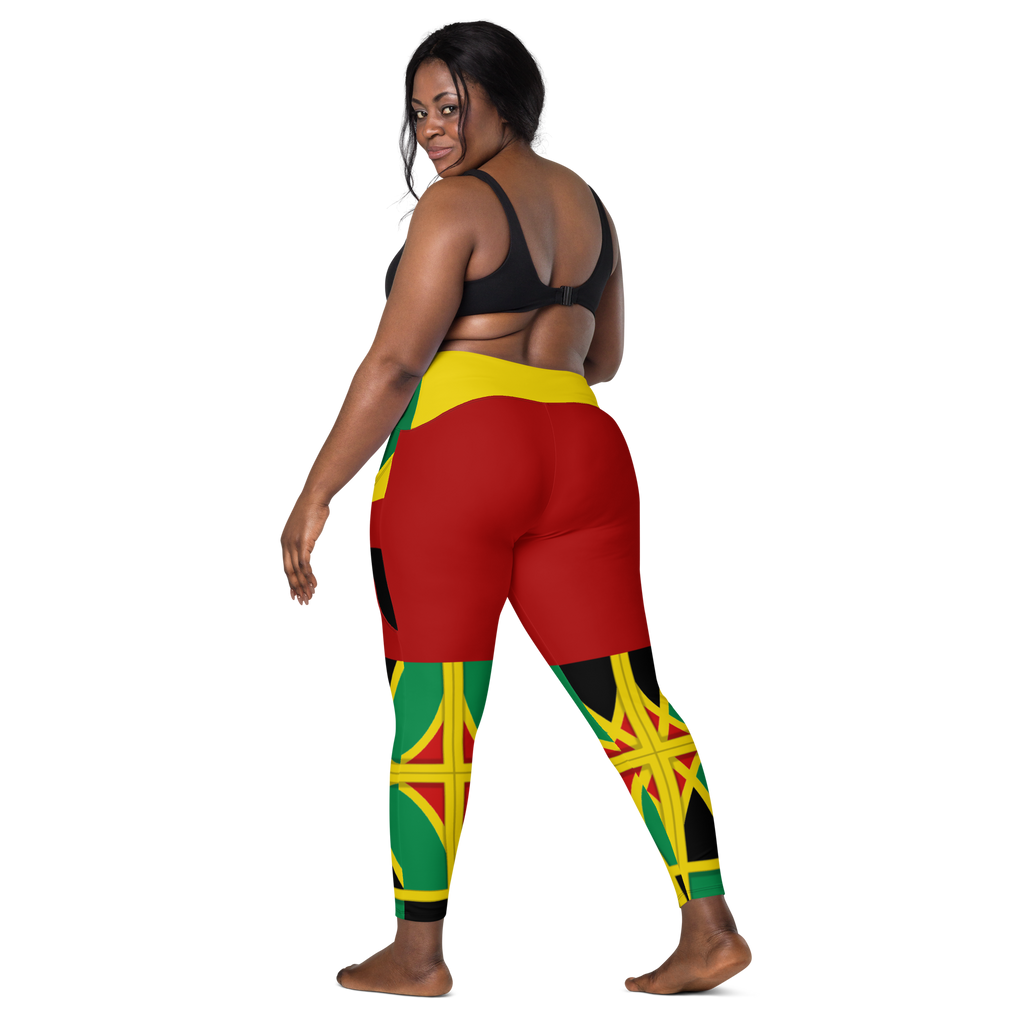 Neo-Don 'JamRas' Crossover leggings with pockets - Red - GYR