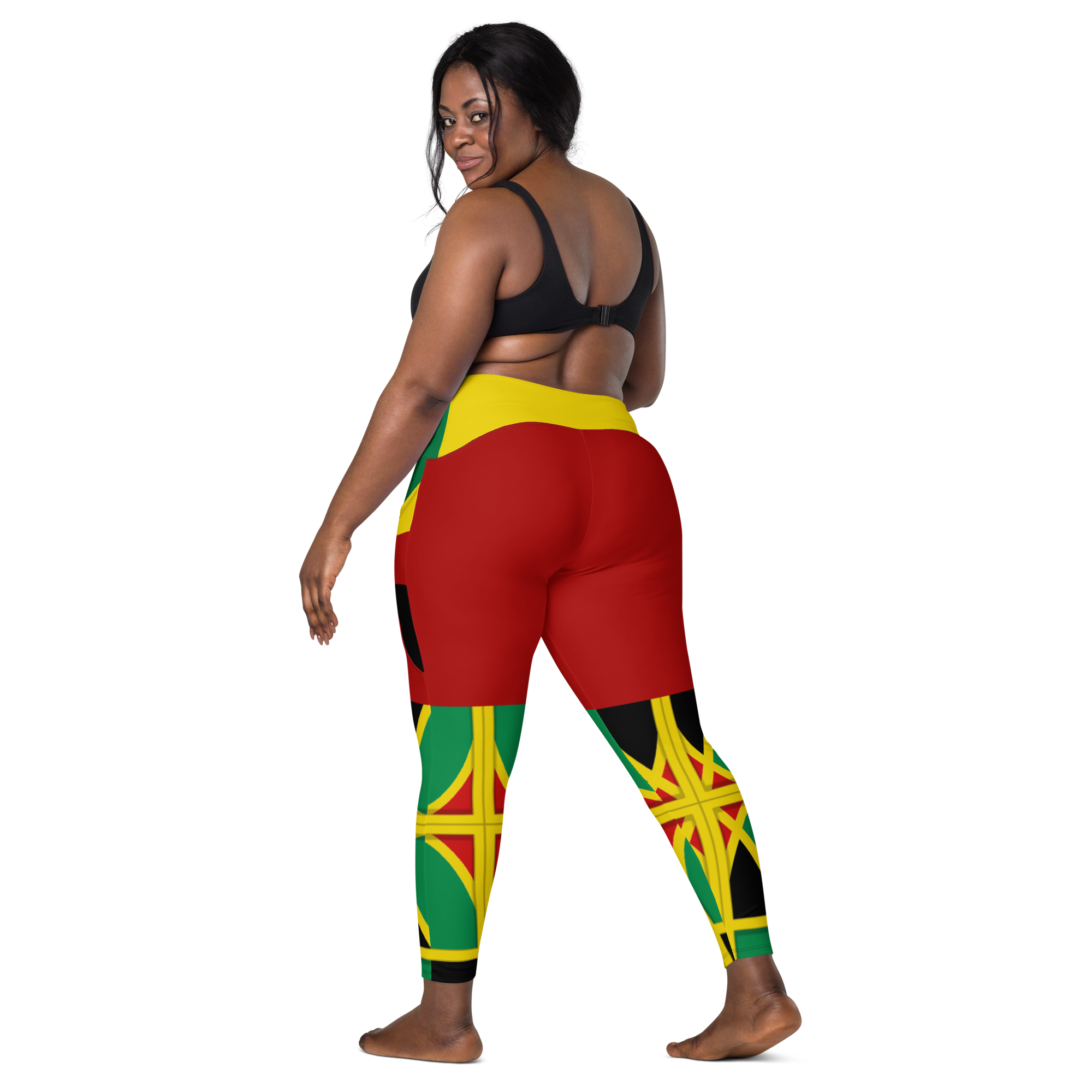 Neo-Don 'JamRas' Crossover leggings with pockets - Red - GYR