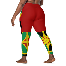 Load image into Gallery viewer, Neo-Don &#39;JamRas&#39; Crossover leggings with pockets - Red