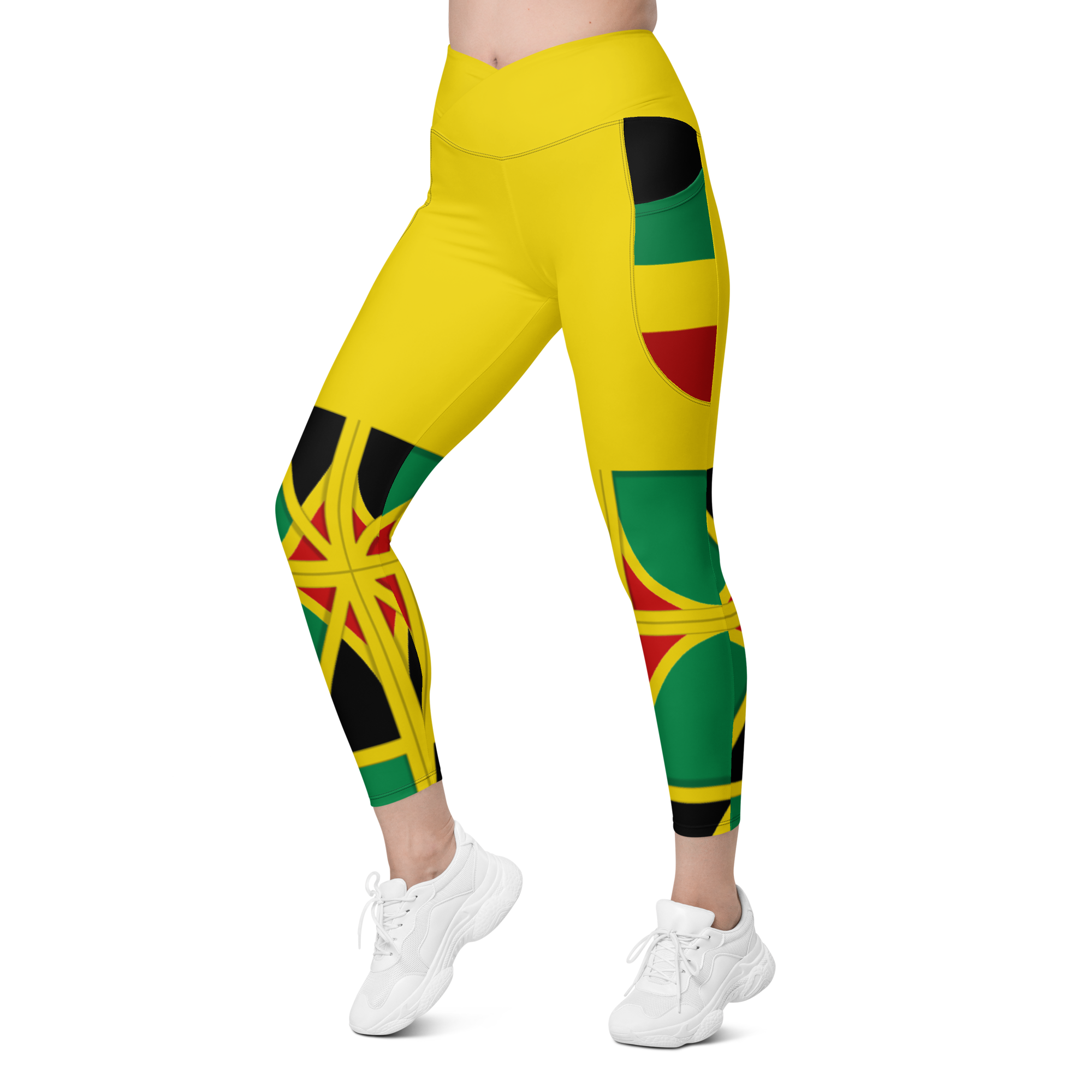 Neo-Don 'JamRas' Crossover leggings with pockets - Yellow