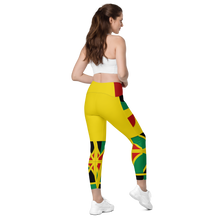 Load image into Gallery viewer, Neo-Don &#39;JamRas&#39; Crossover leggings with pockets - Yellow - GYR