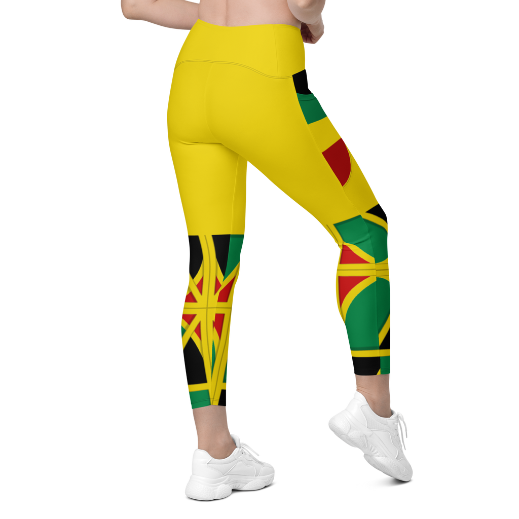 Neo-Don 'JamRas' Crossover leggings with pockets - Yellow