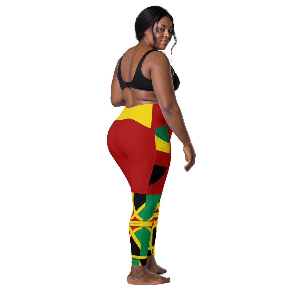 Neo-Don 'JamRas' Crossover leggings with pockets - Red - GYR