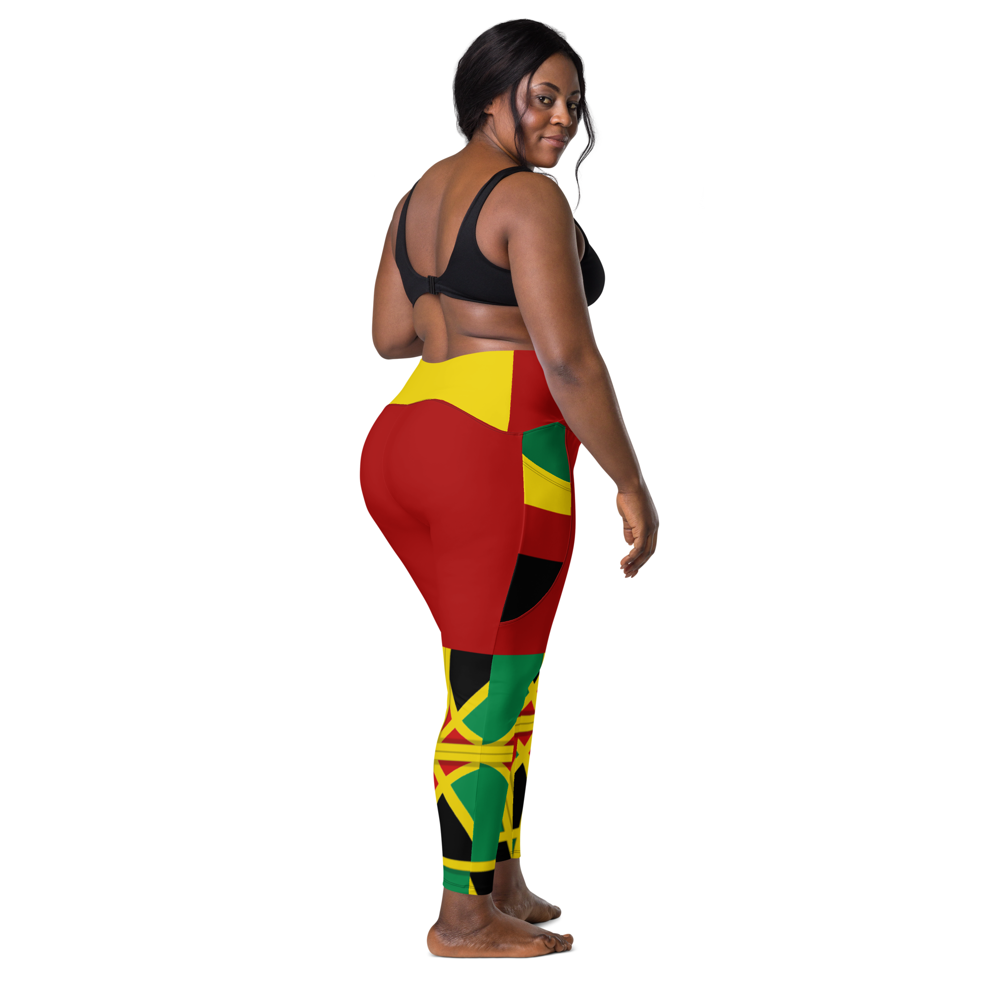 Neo-Don 'JamRas' Crossover leggings with pockets - Red - GYR