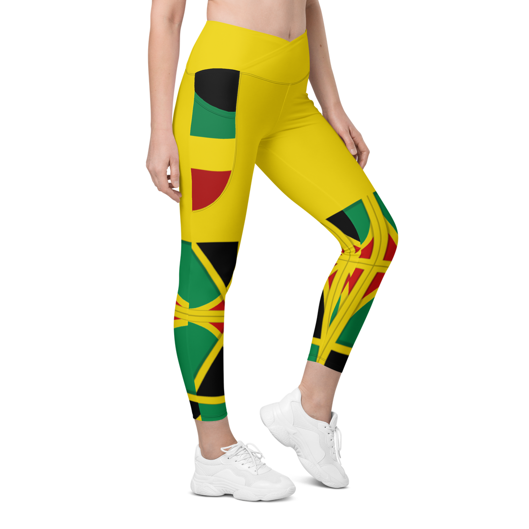 Neo-Don 'JamRas' Crossover leggings with pockets - Yellow