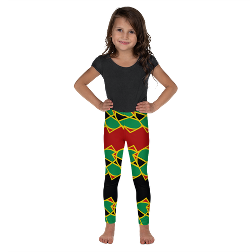 Neo-Don 'JamRas' Kid's Leggings - 4 - Red/Black