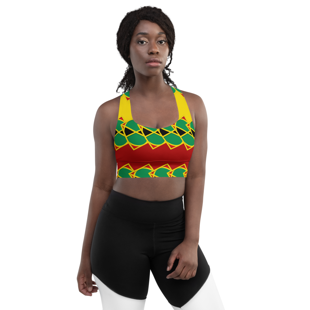 Neo-Don 'JamRas' Longline sports bra - 6 - Yellow/Red