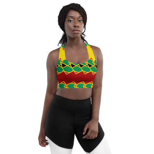 Neo-Don 'JamRas' Longline sports bra - 6 - Yellow/Red