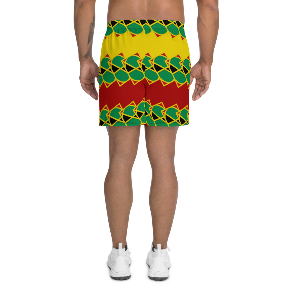 Neo-Don 'JamRas' Men's Athletic Long Shorts - 6 - Yellow/Red