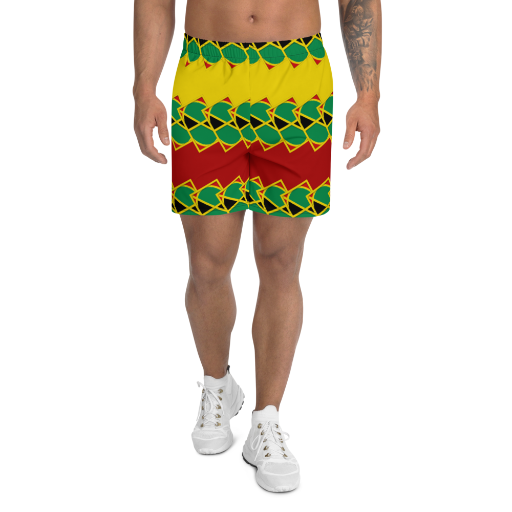 Neo-Don 'JamRas' Men's Athletic Long Shorts - 6 - Yellow/Red