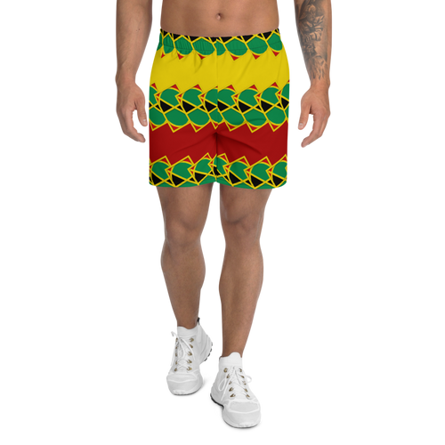 Neo-Don 'JamRas' Men's Athletic Long Shorts - 6 - Yellow/Red