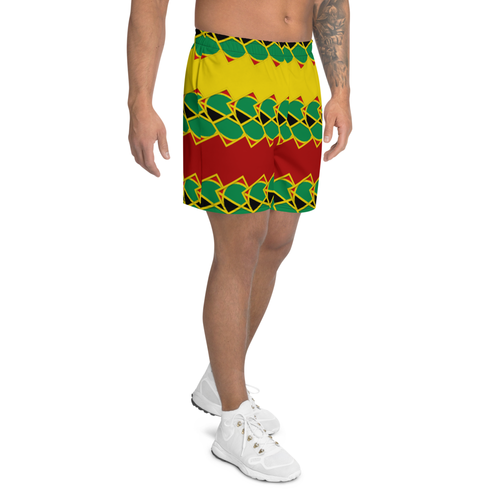 Neo-Don 'JamRas' Men's Athletic Long Shorts - 6 - Yellow/Red