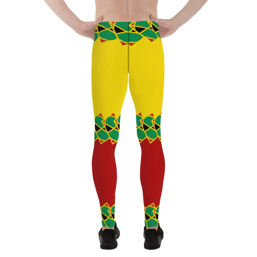 Neo-Don 'JamRas' Men's Leggings - 8 - Yellow/Red
