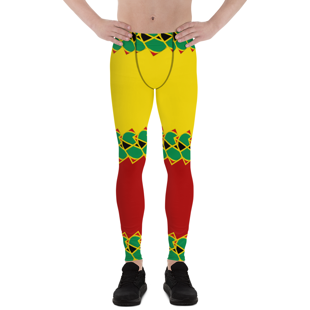 Neo-Don 'JamRas' Men's Leggings - 8 - Yellow/Red