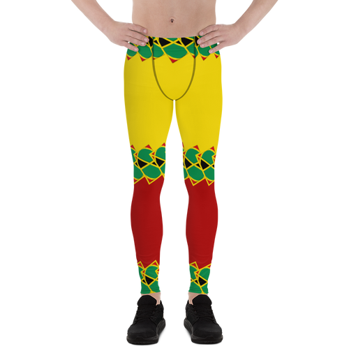 Neo-Don 'JamRas' Men's Leggings - 8 - Yellow/Red