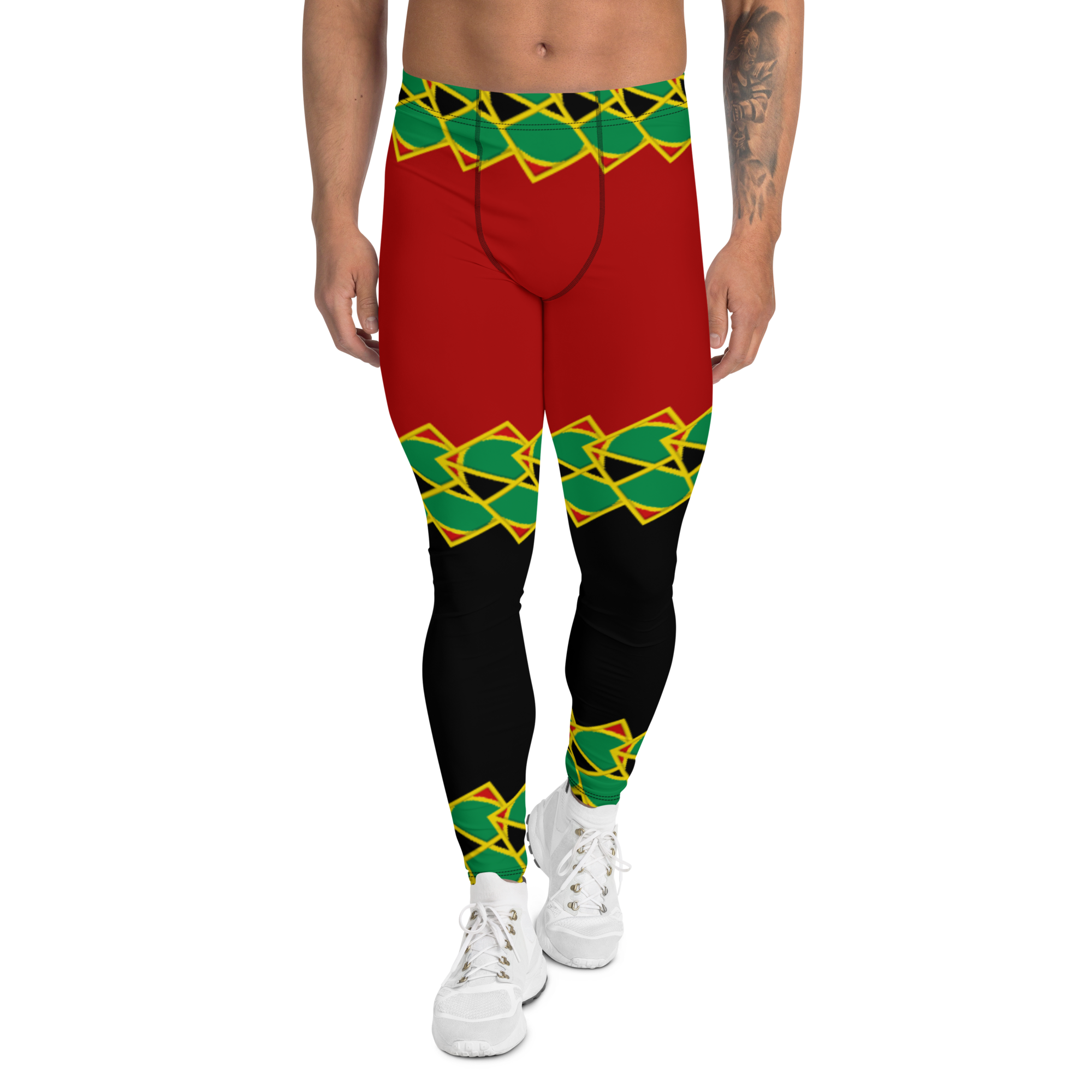 Neo-Don 'JamRas' Men's Leggings - 8 - Red/Black