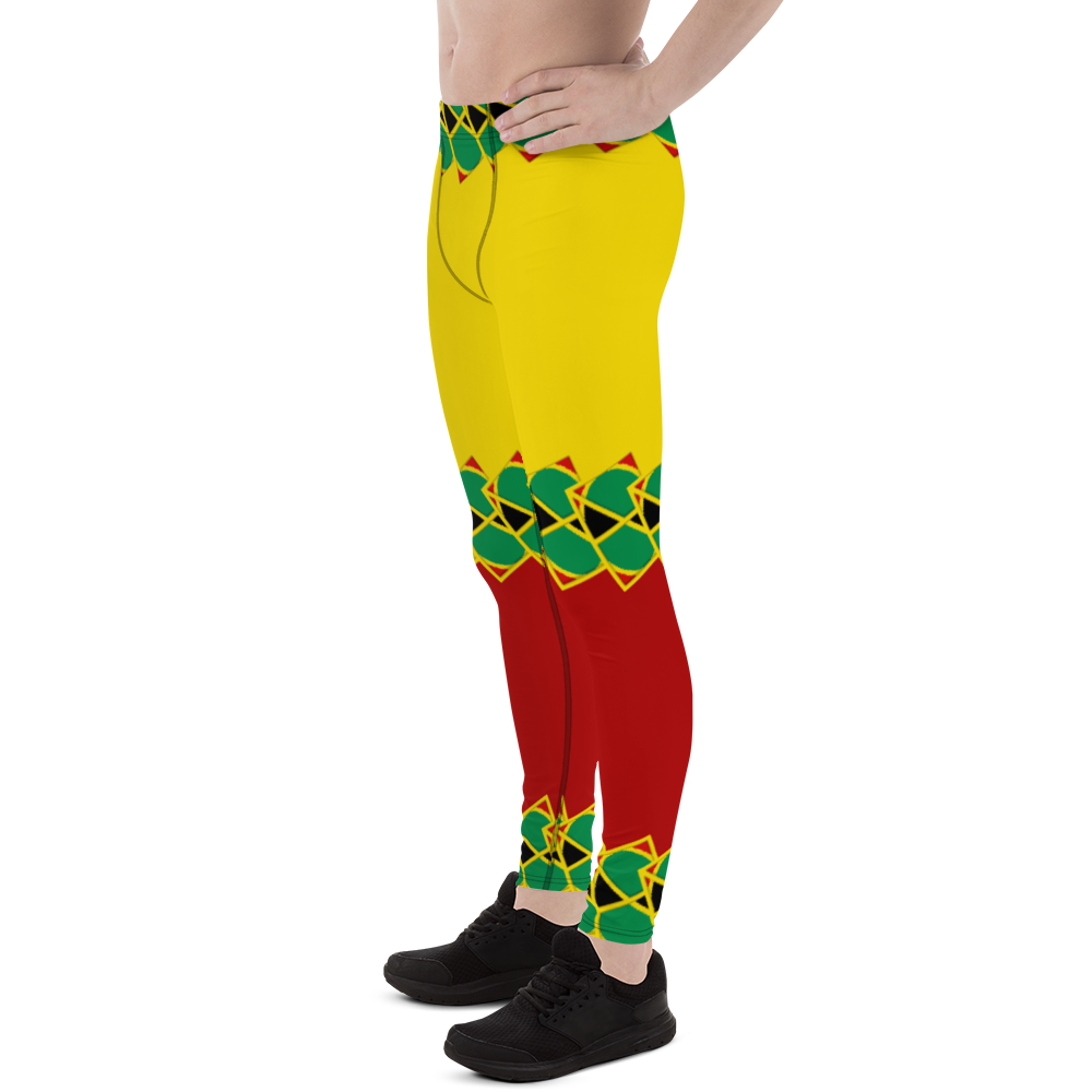 Neo-Don 'JamRas' Men's Leggings - 8 - Yellow/Red