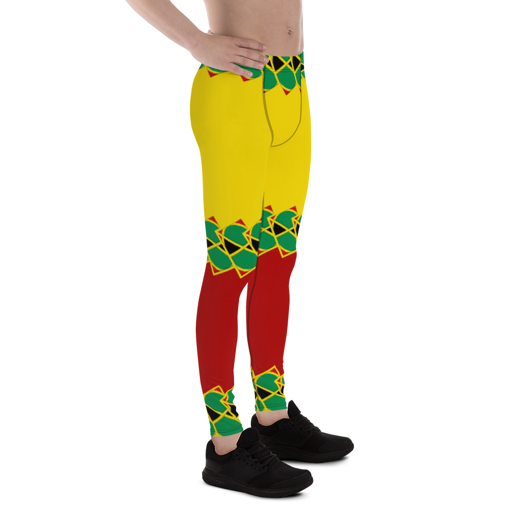 Neo-Don 'JamRas' Men's Leggings - 8 - Yellow/Red