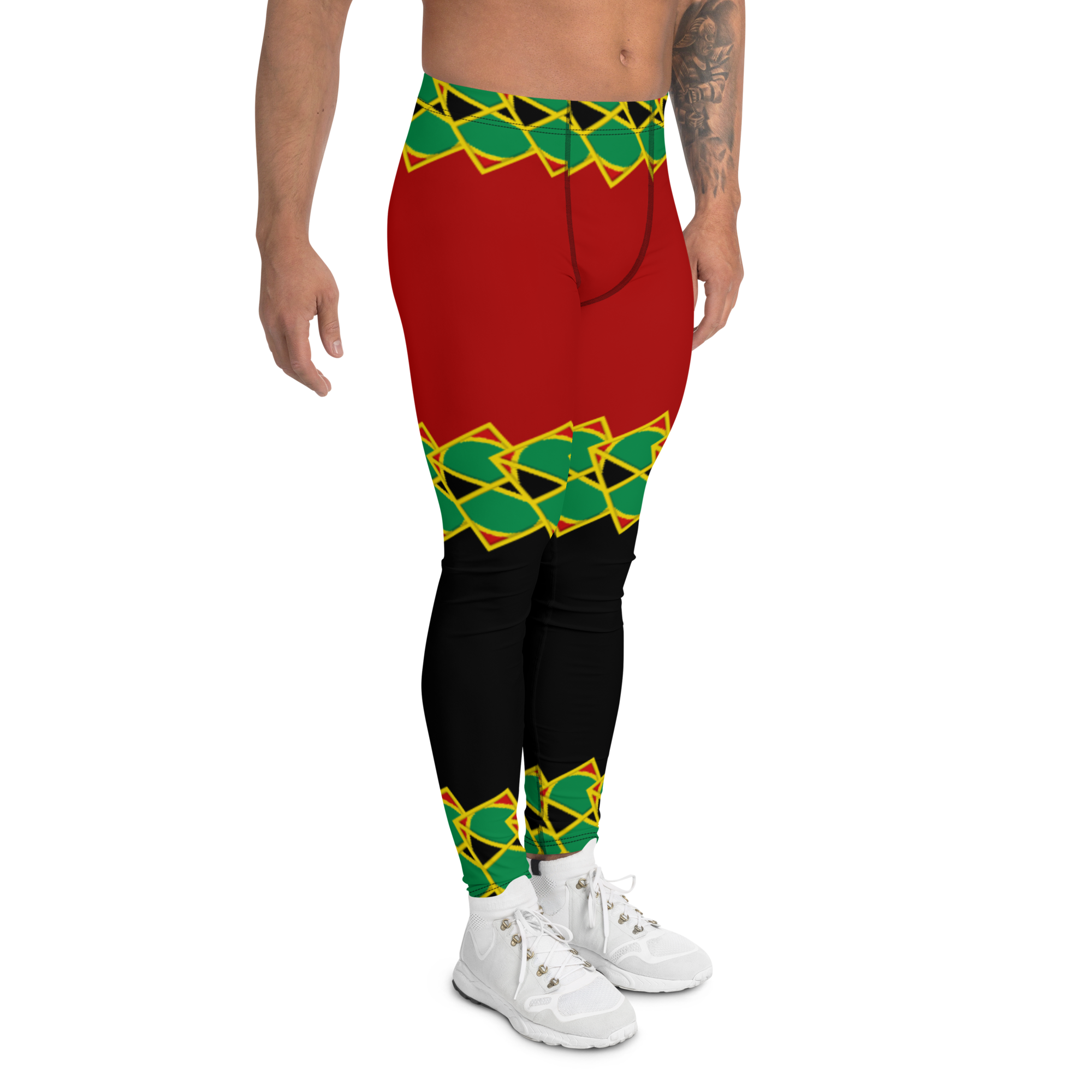 Neo-Don 'JamRas' Men's Leggings - 8 - Red/Black