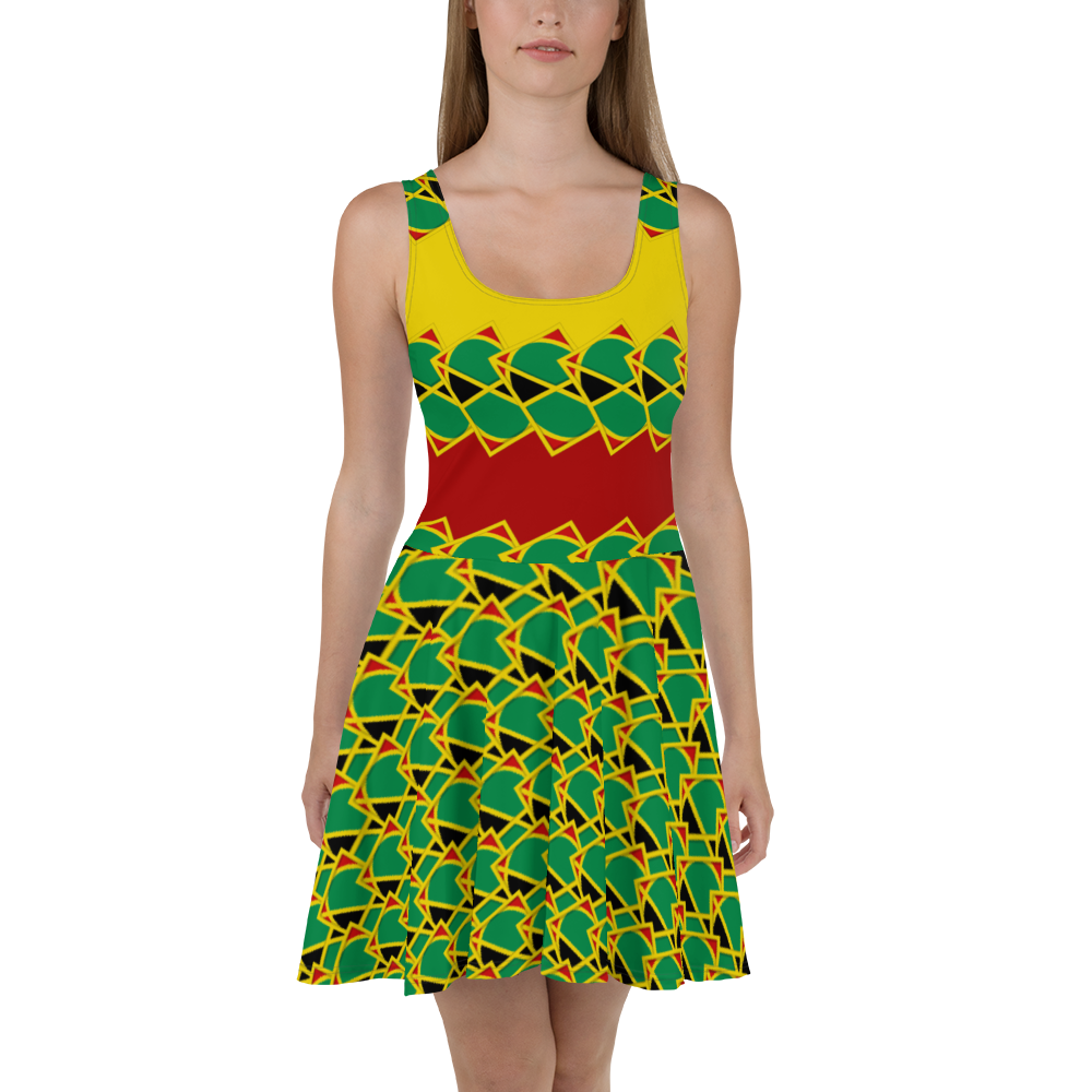 Neo-Don 'JamRas' Skater Dress - 4 - Yellow/Red