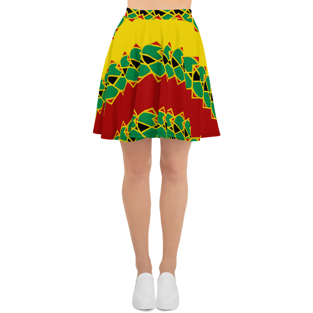 Neo-Don 'JamRas' Skater Skirt - 5 - Yellow/Red